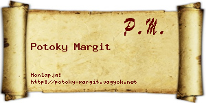 Potoky Margit névjegykártya